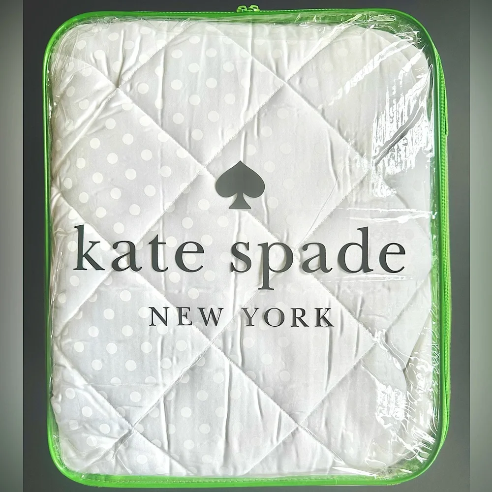 🎁Kate Spade Mattress Pad - King Size - White - Dots Pattern - 100% Cotton